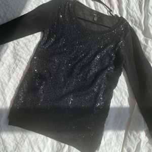 Mango long sleeve sequins top ✨ perfect for holidays!